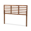 Baxton Studio Salome Mid-Century Walnut Finished Wood Queen Size Open Slat Headboard 156-9423